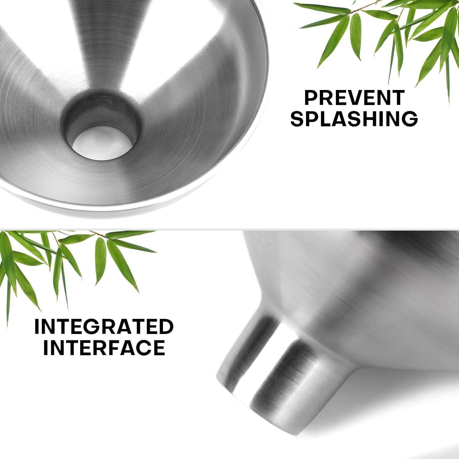 Juego de embudos de acero inoxidable Serinar 2 piezas 2,54 cm 1,27 cm