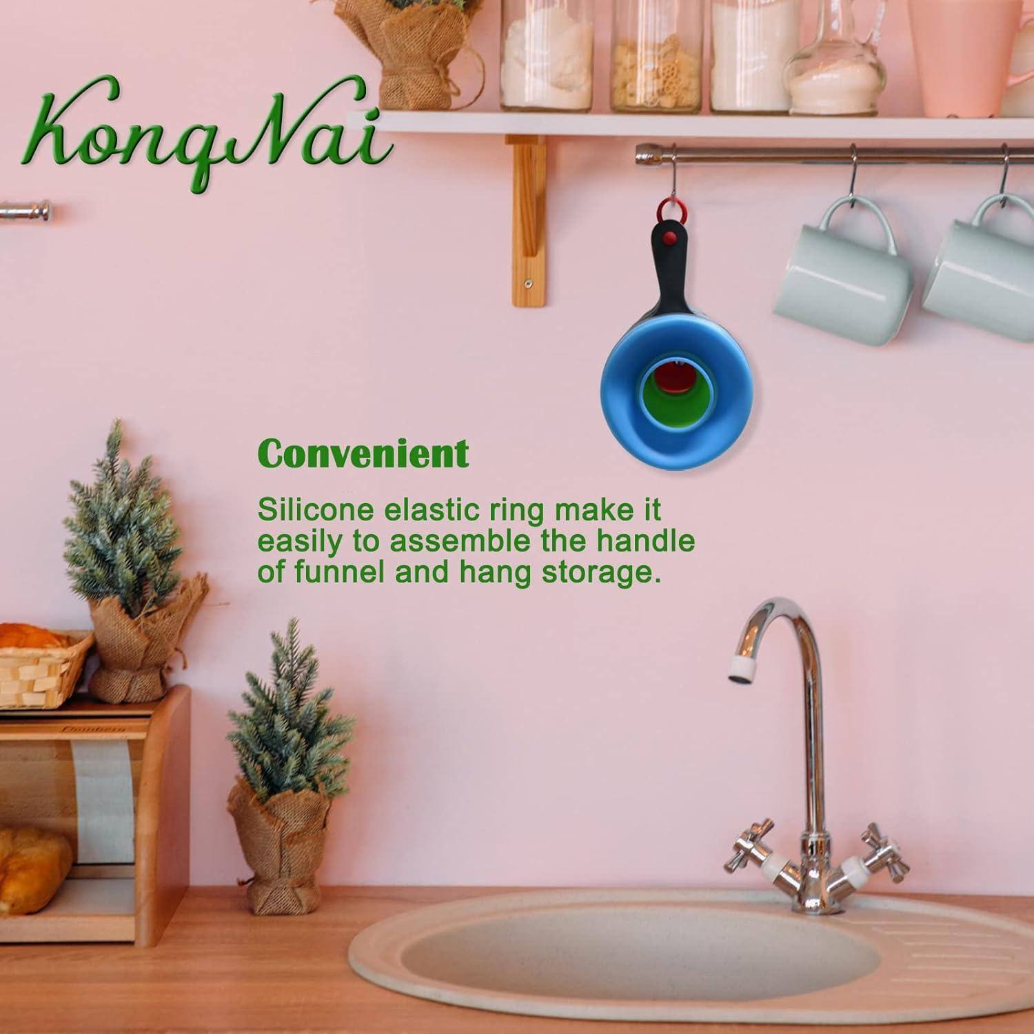 Juego de 3 Embudos de Silicona KongNai para Cocina