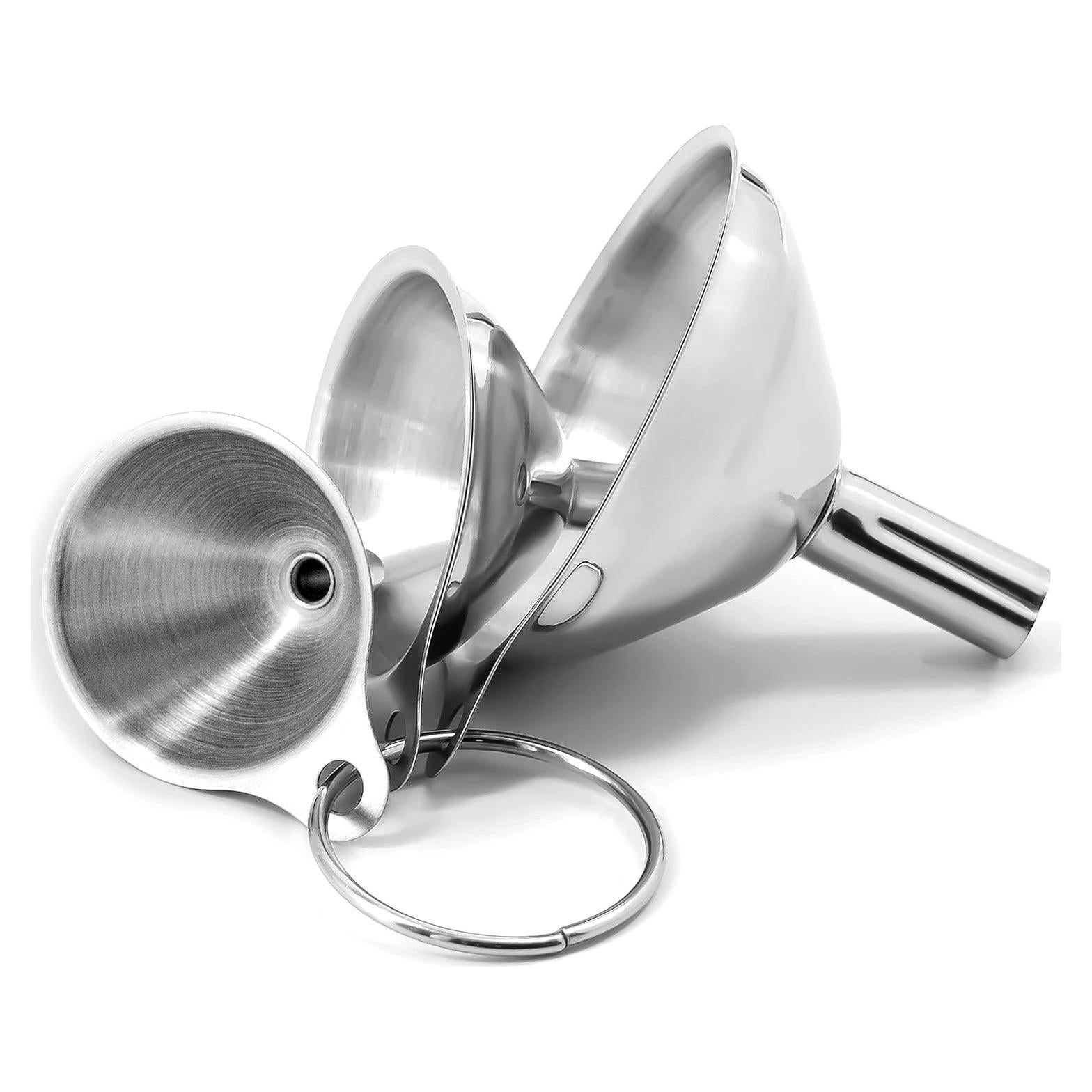 Juego de embudos de cocina Anaeat 3 piezas acero inoxidable