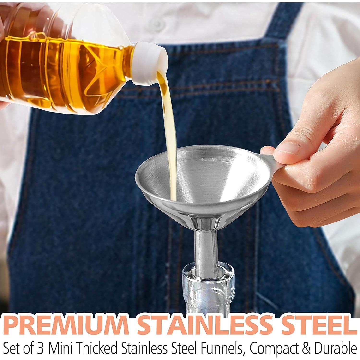 Juego de embudos de cocina Anaeat 3 piezas acero inoxidable