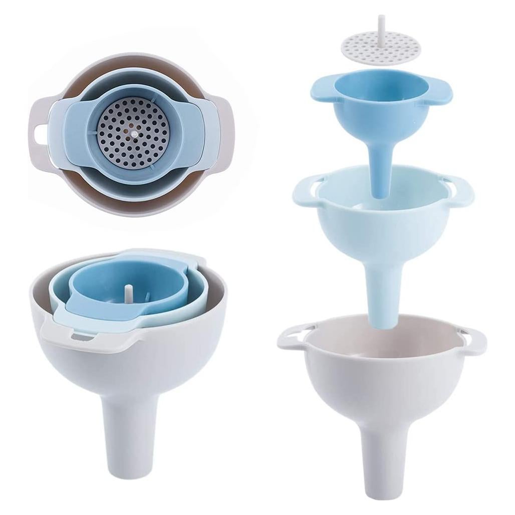 Set de Embudos de Cocina NZKNP 4 en 1 Libre BPA 3 Tamaños