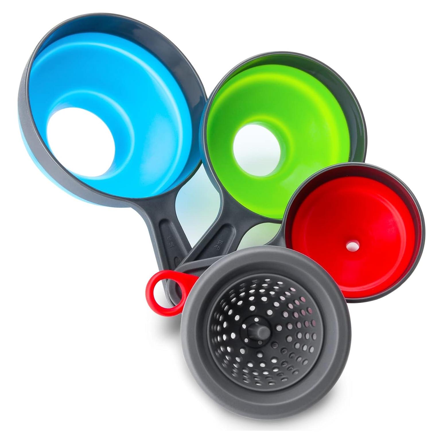 Juego de embudos de cocina Dokpod con colador 4 piezas