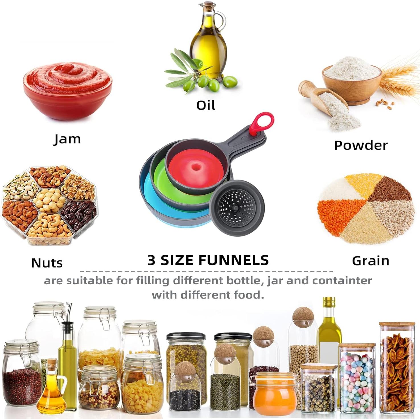 Juego de embudos de cocina Dokpod con colador 4 piezas