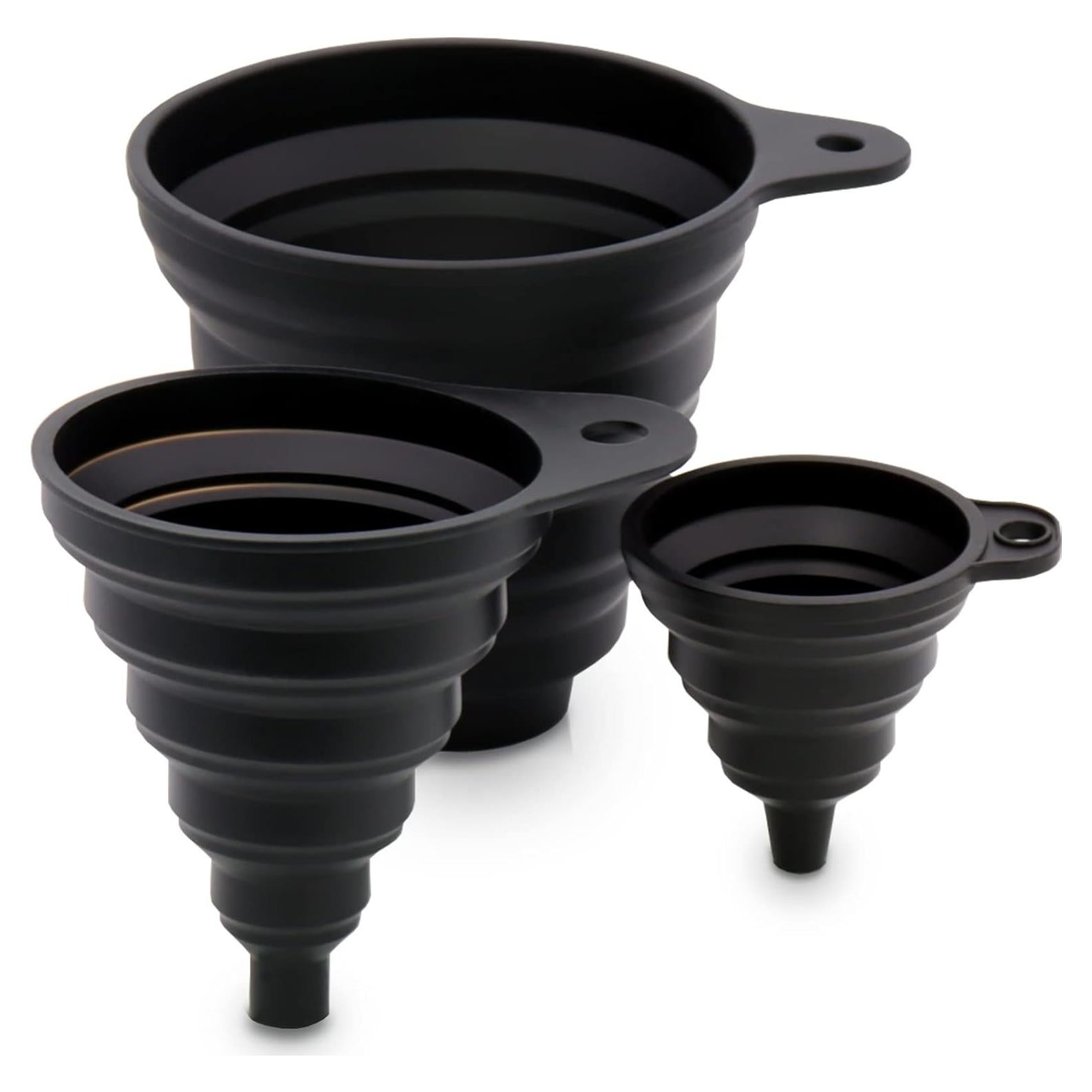 Juego de 3 embudos de silicona Milcraft para cocina