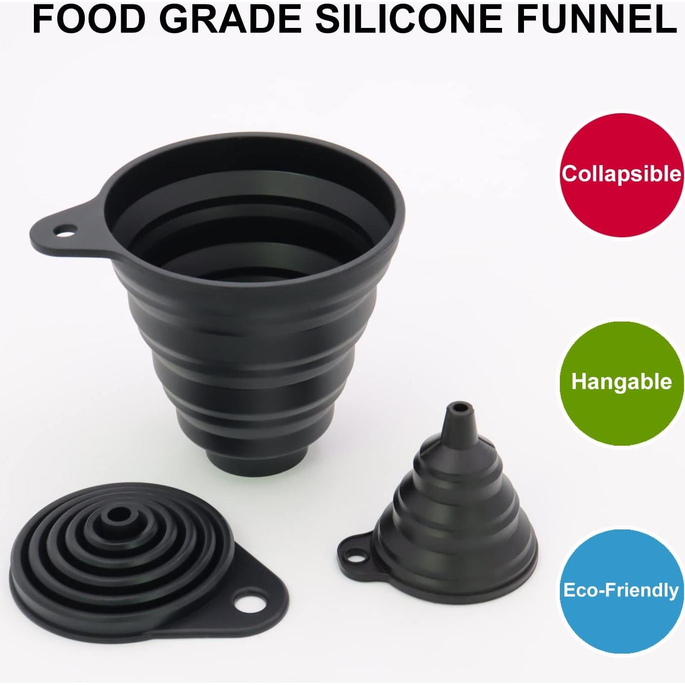 Juego de 3 embudos de silicona Milcraft para cocina