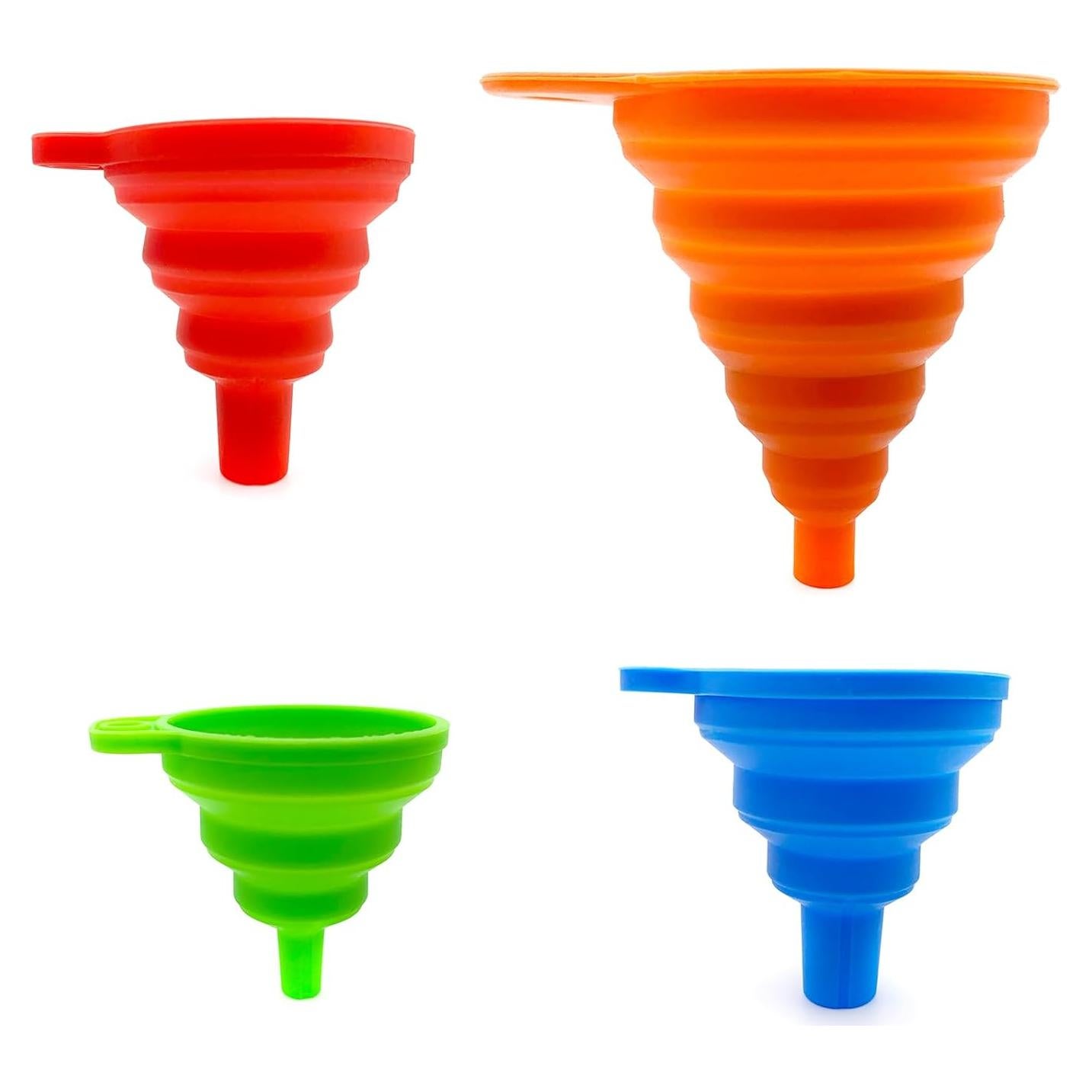 Juego de embudos de cocina Qgond 4 piezas silicona plegable