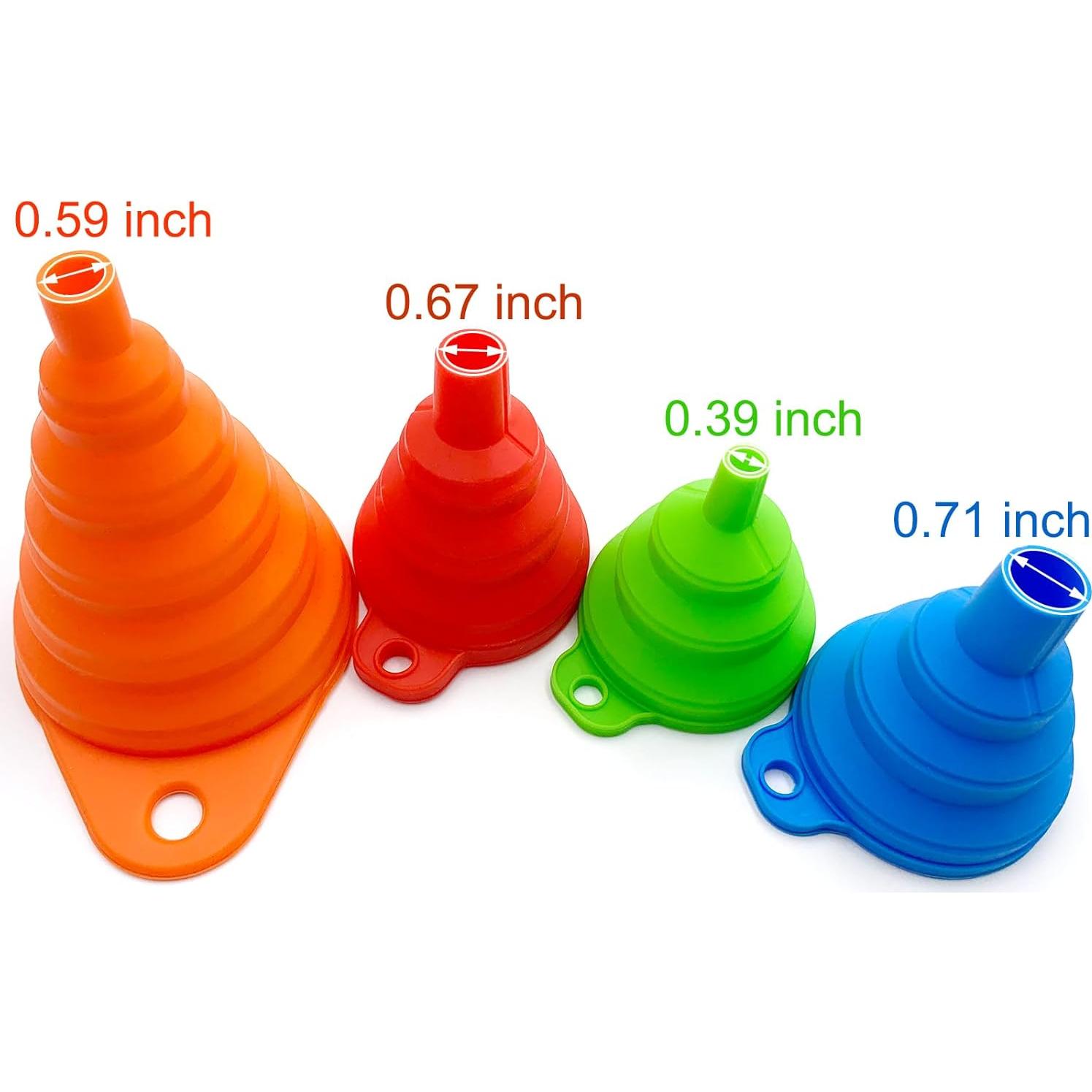 Juego de embudos de cocina Qgond 4 piezas silicona plegable
