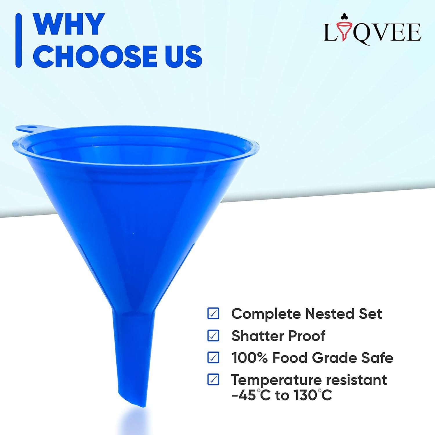 Juego de 4 embudos de cocina LIQVEE - Plástico duradero