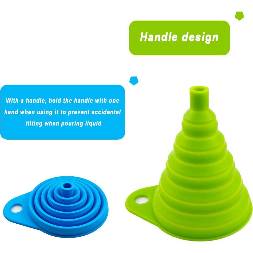 Juego de 2 embudos de silicona colapsables ddLUCK 10,9 cm