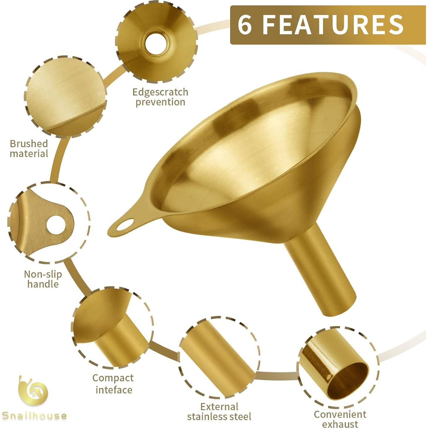 Embudos de Metal Inoxidable Snailhouse - Paquete de 3 Mini