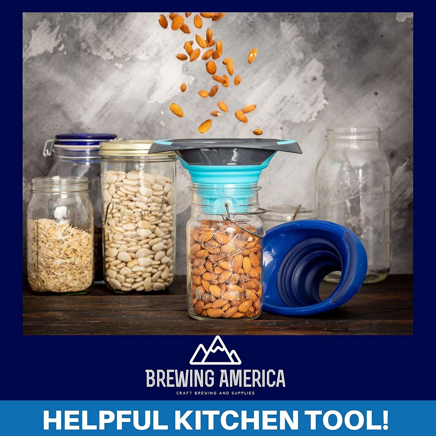 Embudo de Silicona Plegable Brewing America 32oz Verde