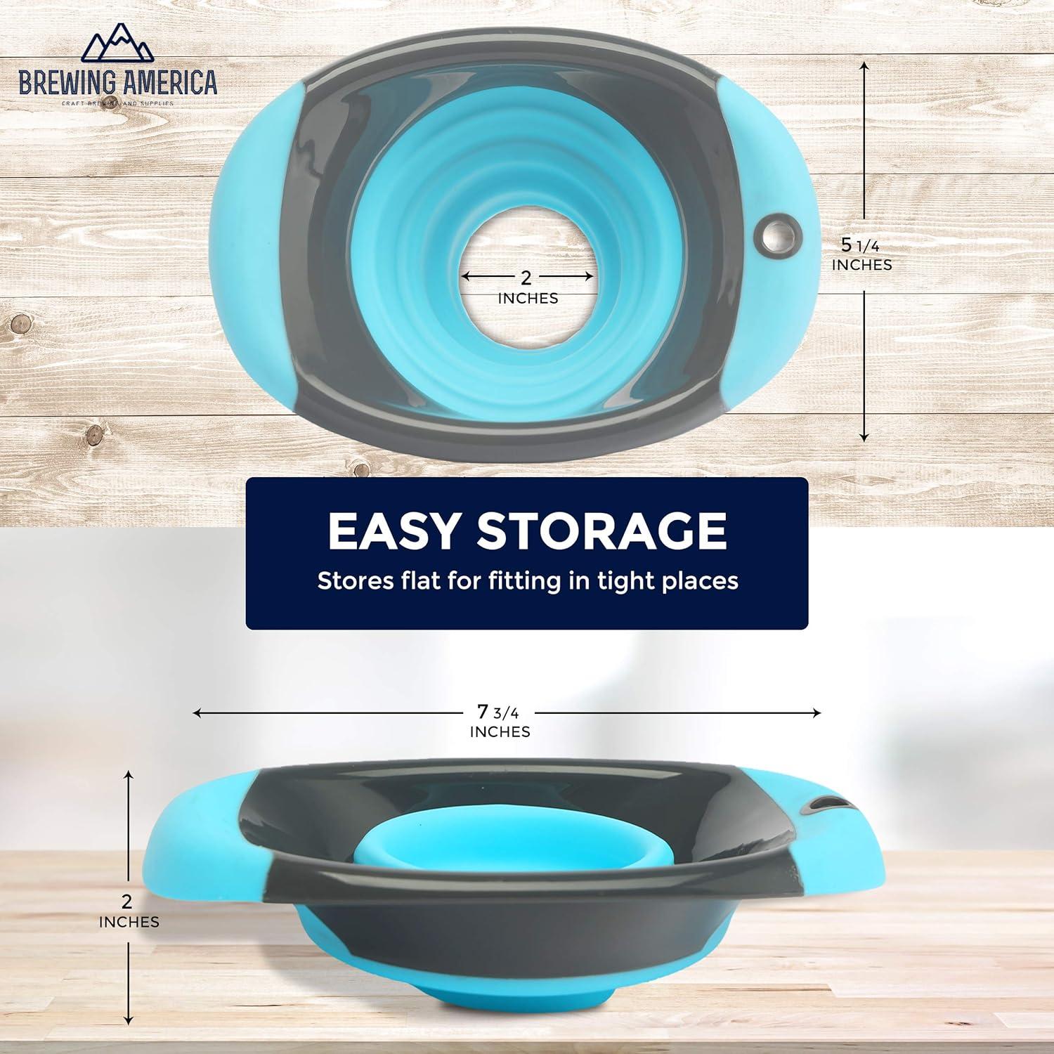 Embudo de Silicona Plegable Brewing America 32oz Verde