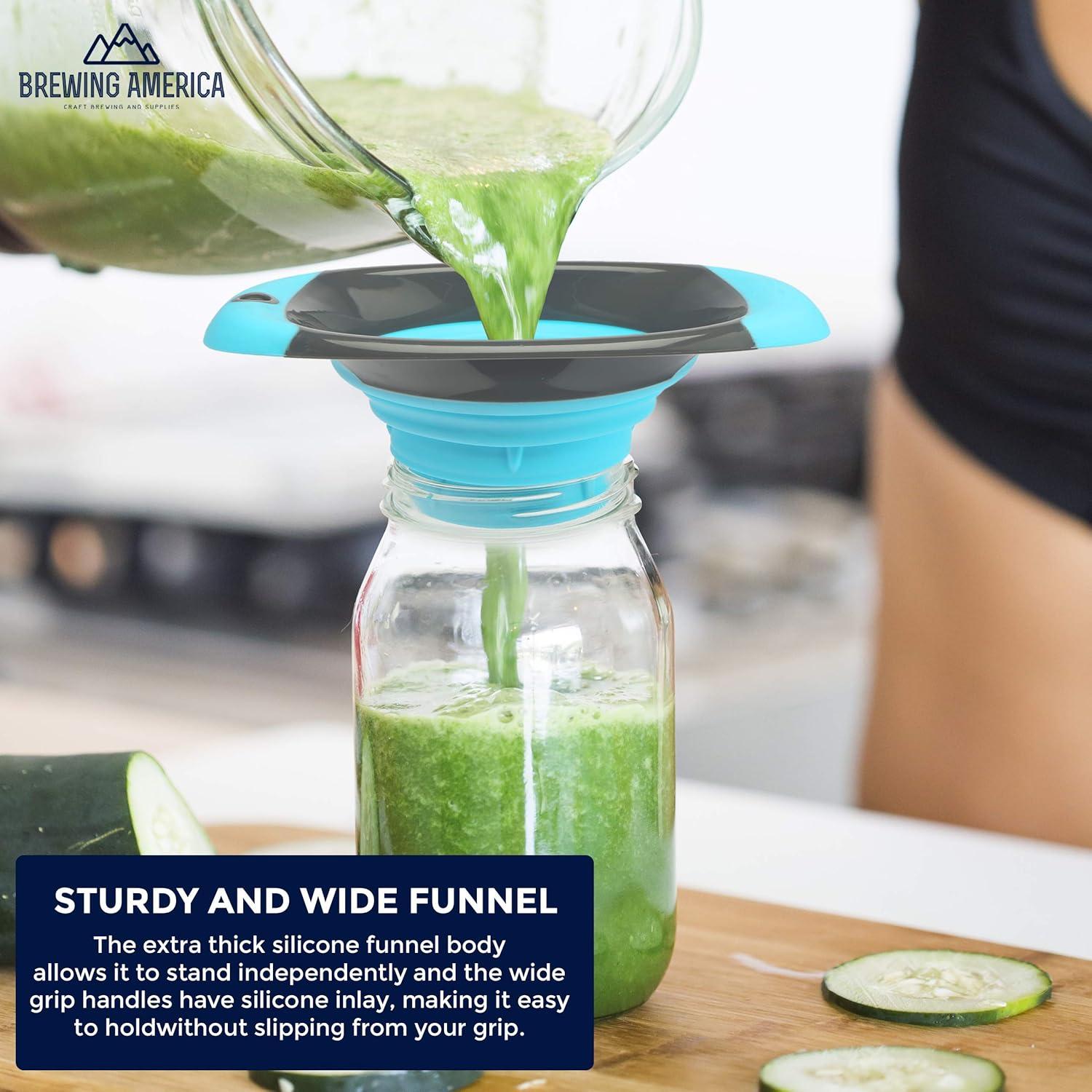 Embudo de Silicona Plegable Brewing America 32oz Verde
