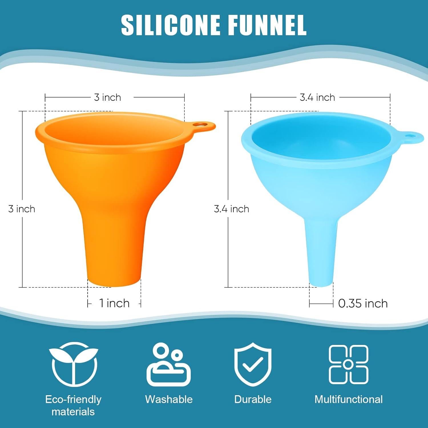 Juego de 4 embudos de silicona Romooa para cocina