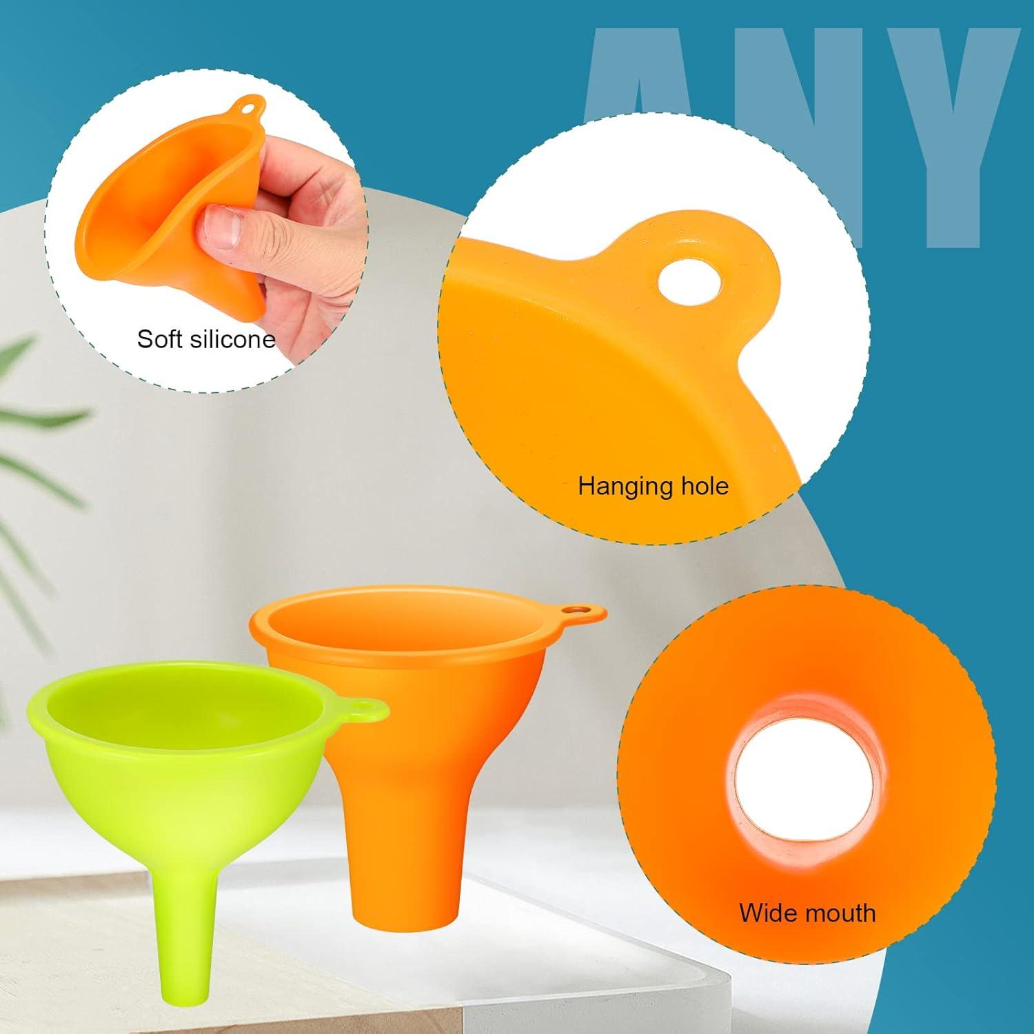 Juego de 4 embudos de silicona Romooa para cocina