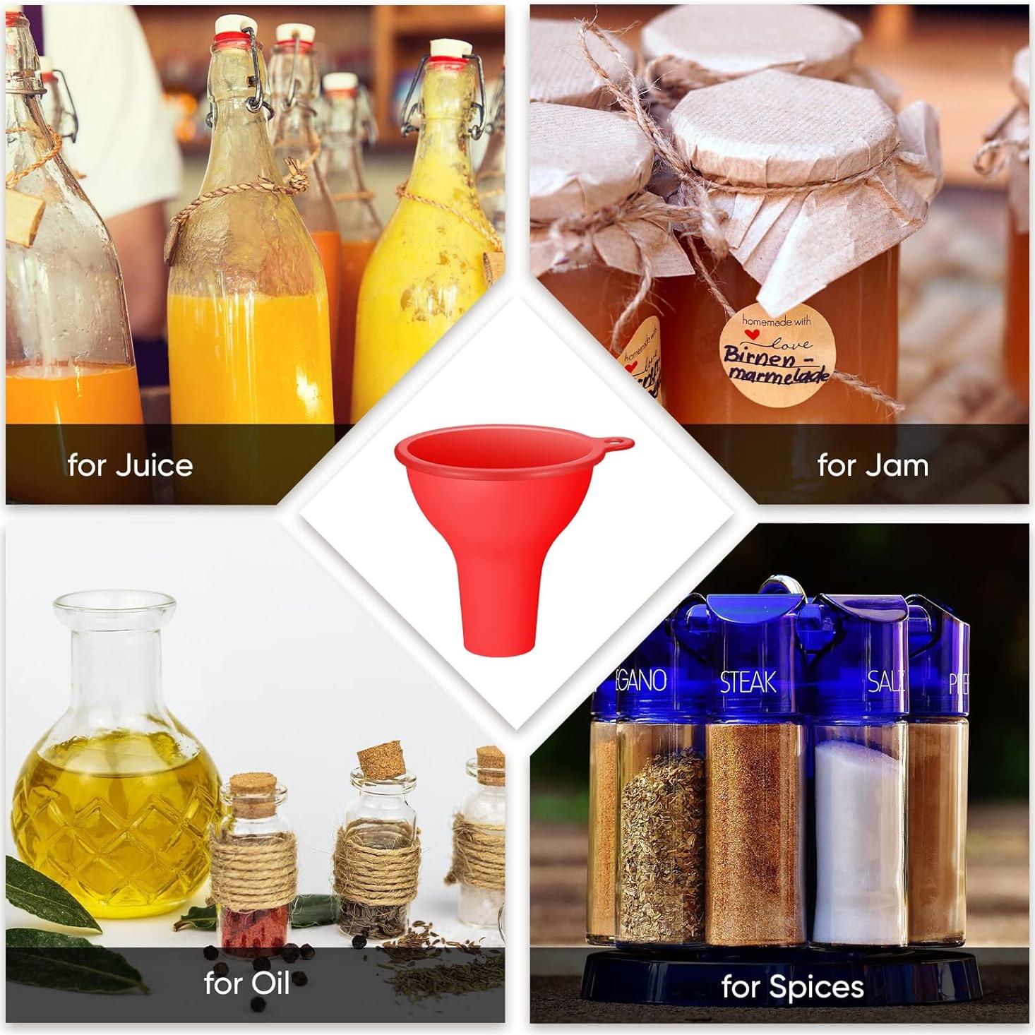 Juego de 4 embudos de silicona Romooa para cocina