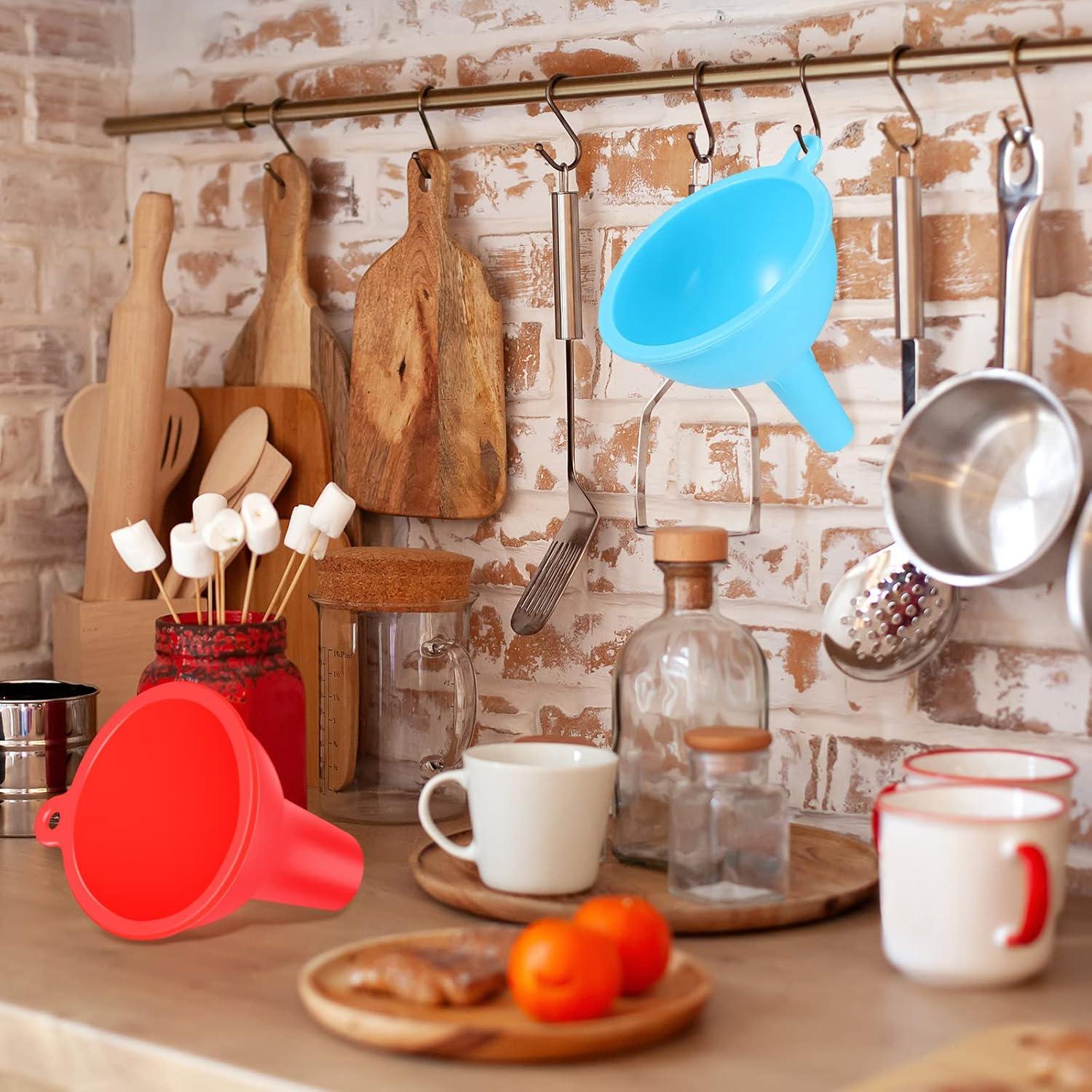 Juego de 4 embudos de silicona Romooa para cocina