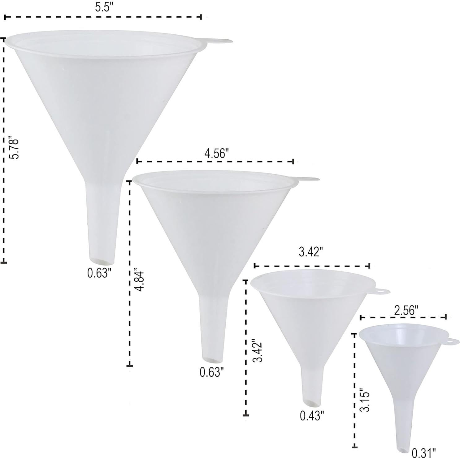 Embudo plástico multiusos KarZone 4 Pack - 13,97 cm
