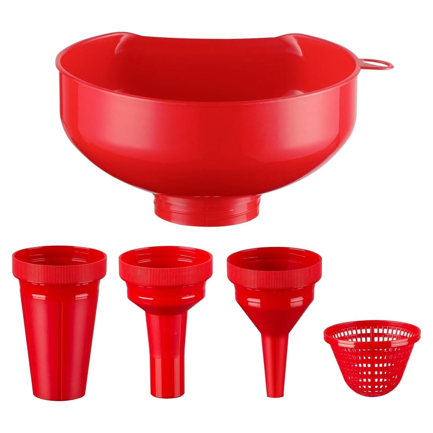 Juego de Embudos de Plástico Pisol para Cocina 4 Tamaños
