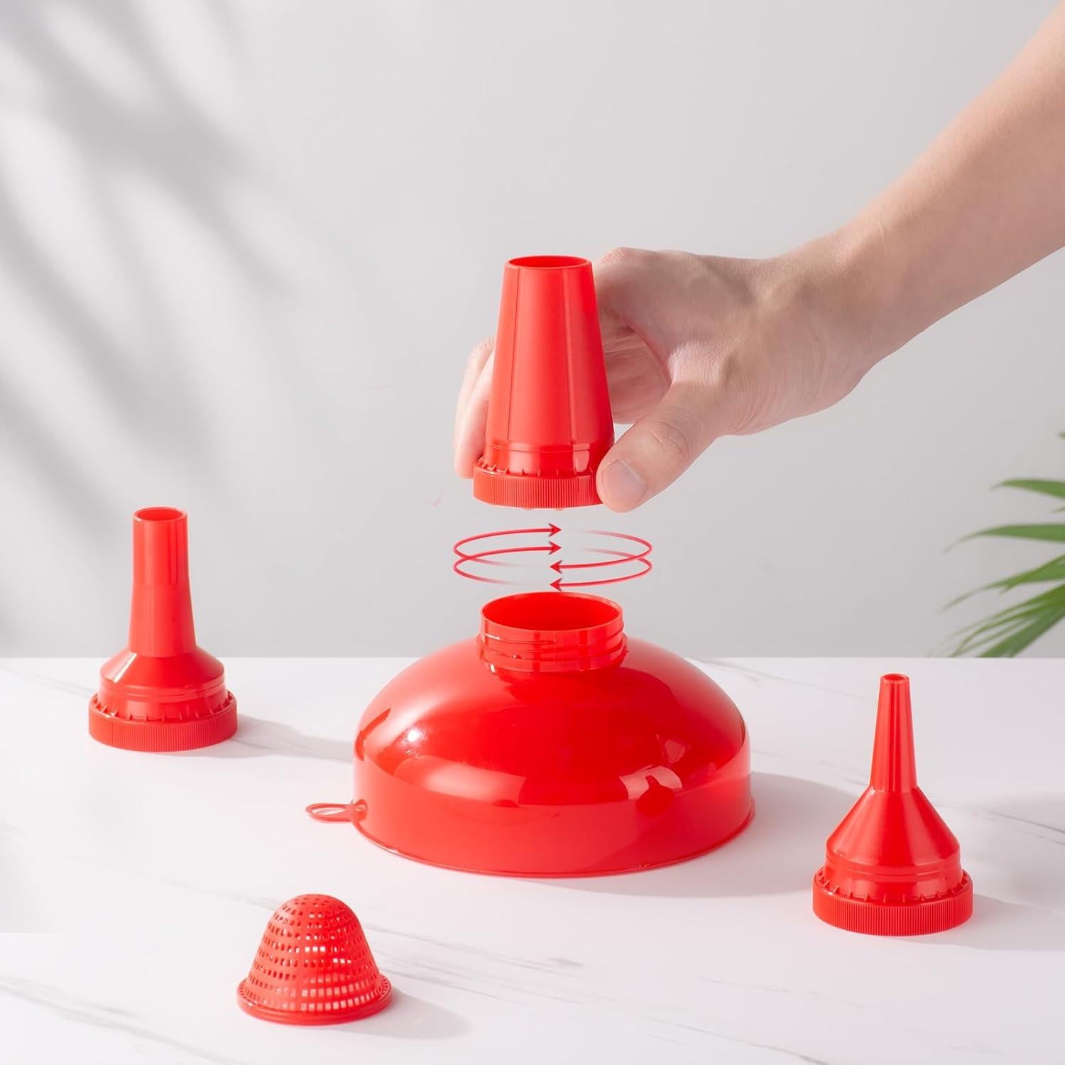 Juego de Embudos de Plástico Pisol para Cocina 4 Tamaños