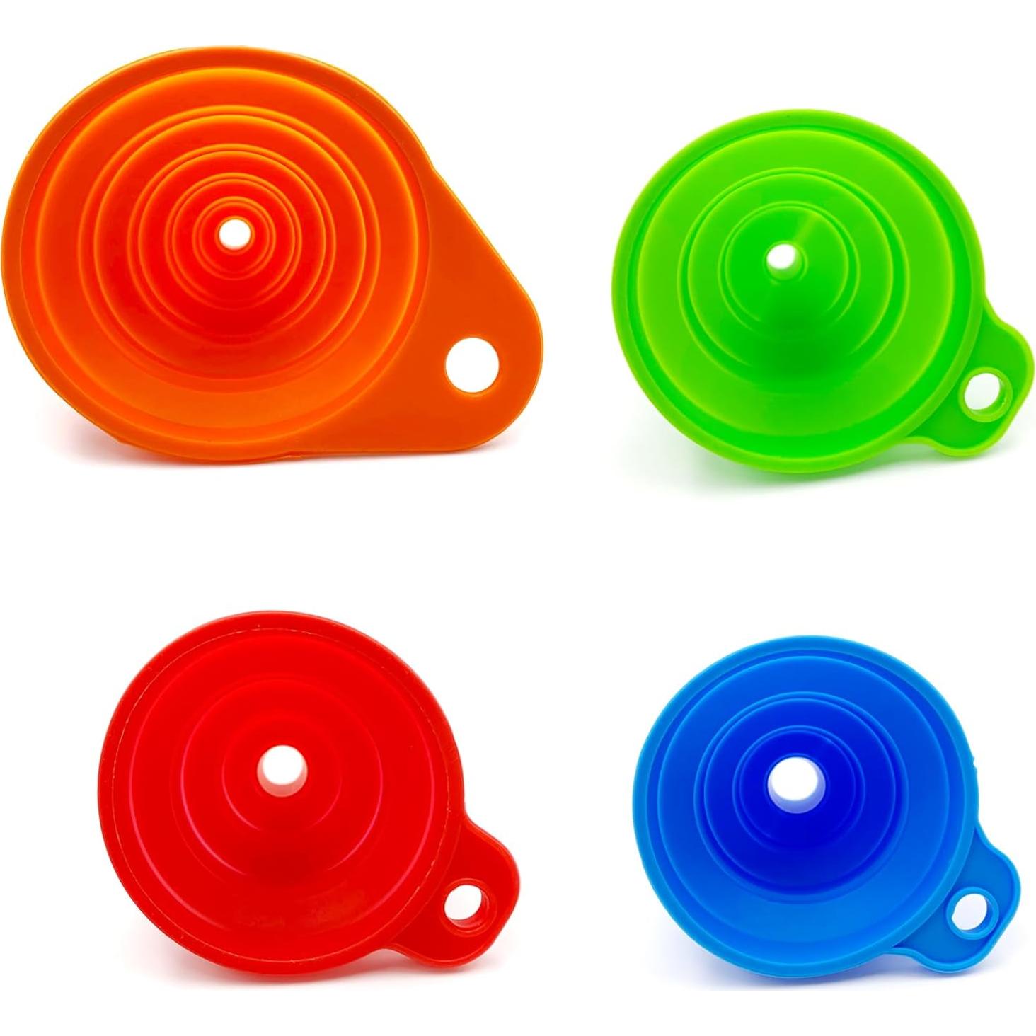 Juego de embudos de cocina plegables BIDEX 4 piezas silicona