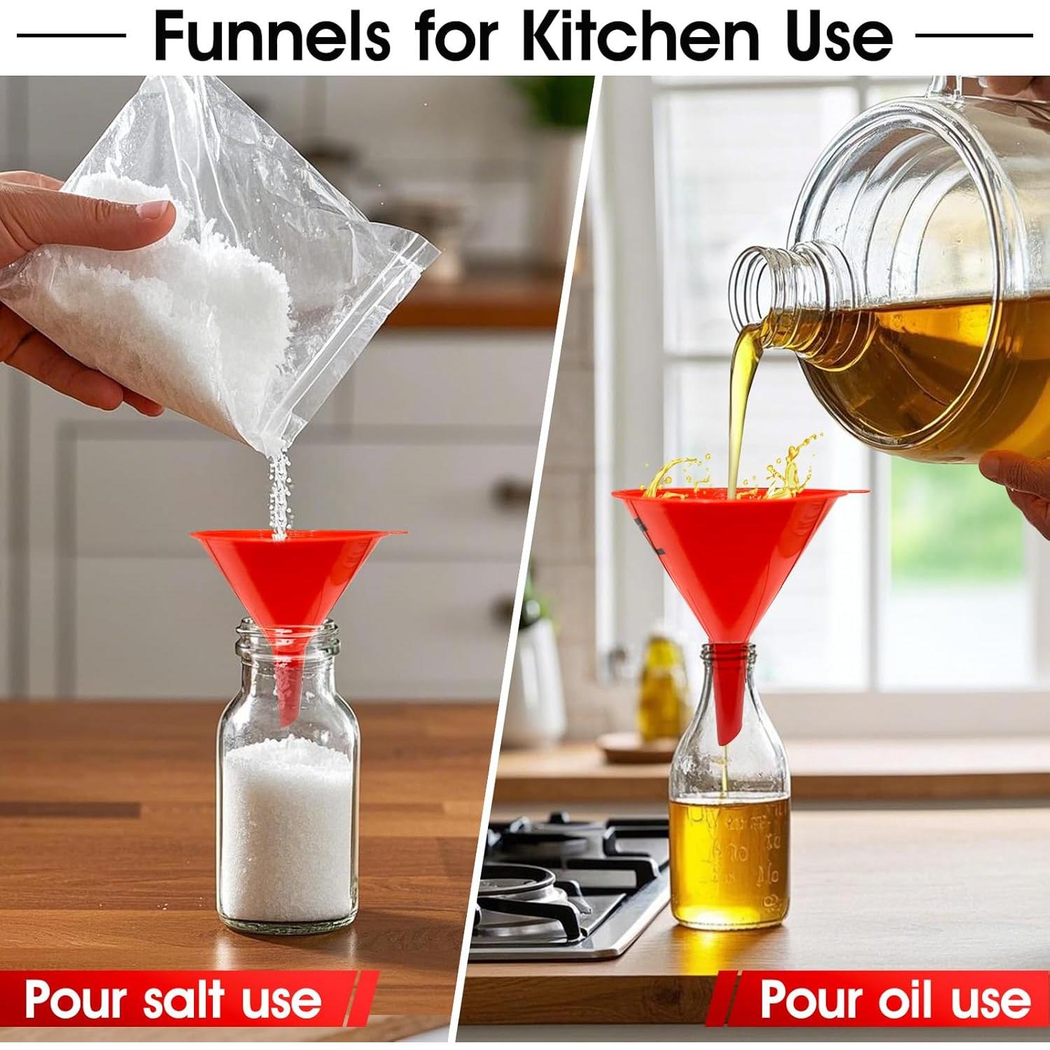 Juego de 4 Embudos de Plástico DEDC para Aceite y Gas