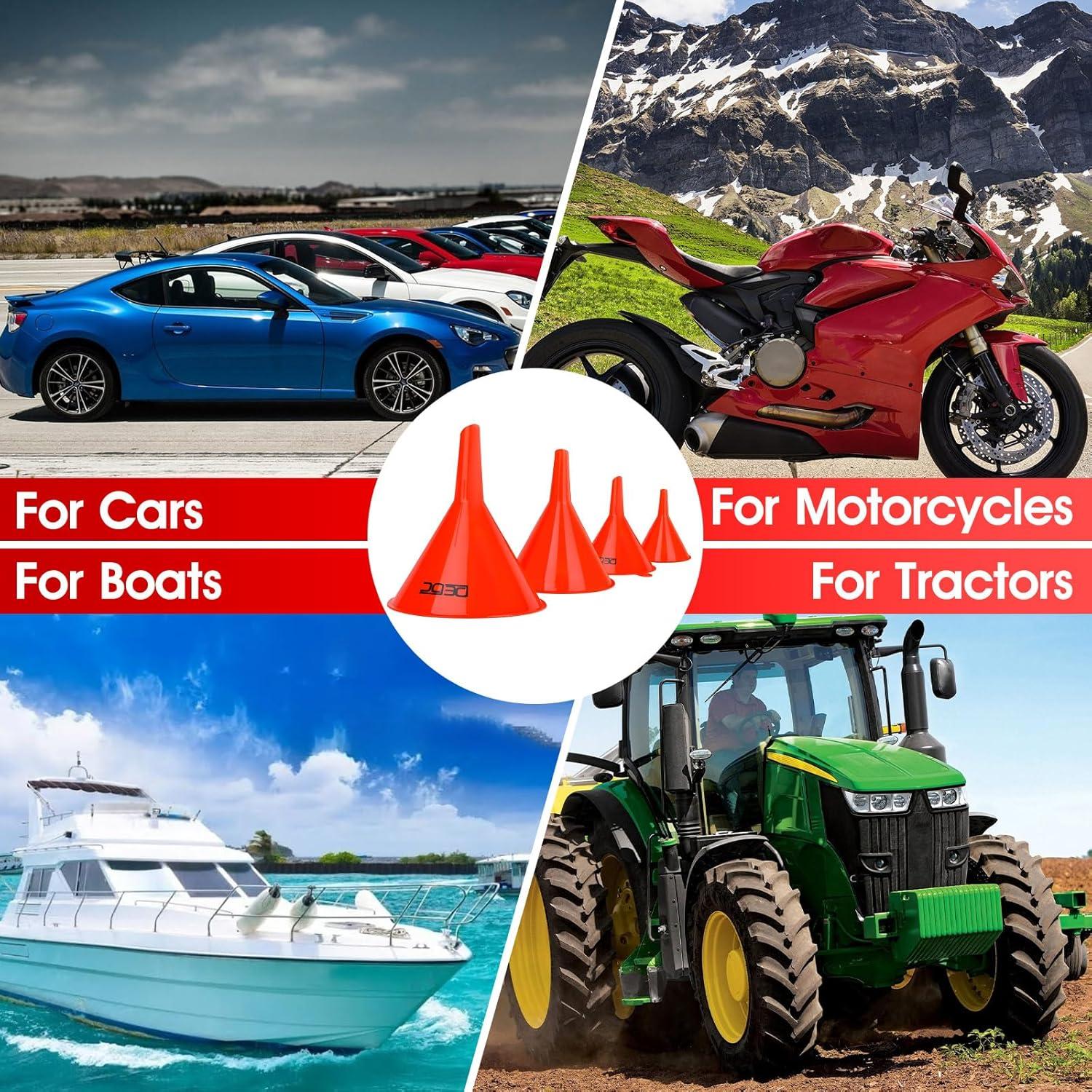 Juego de 4 Embudos de Plástico DEDC para Aceite y Gas