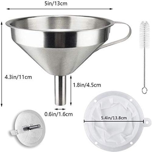 Embudo de Cocina HAWOWZ Acero Inoxidable 304 con Colador