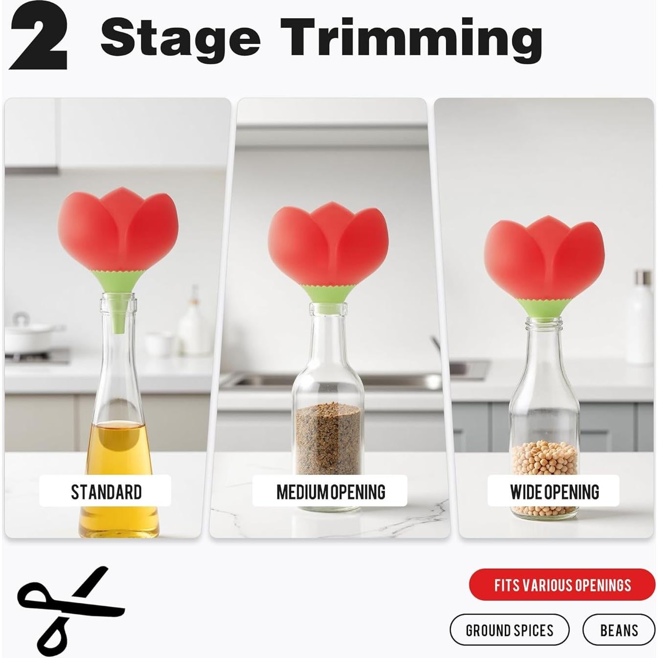 Embudos de Cocina Li & Zhao - 2 Piezas Silicona Rojo/Azul