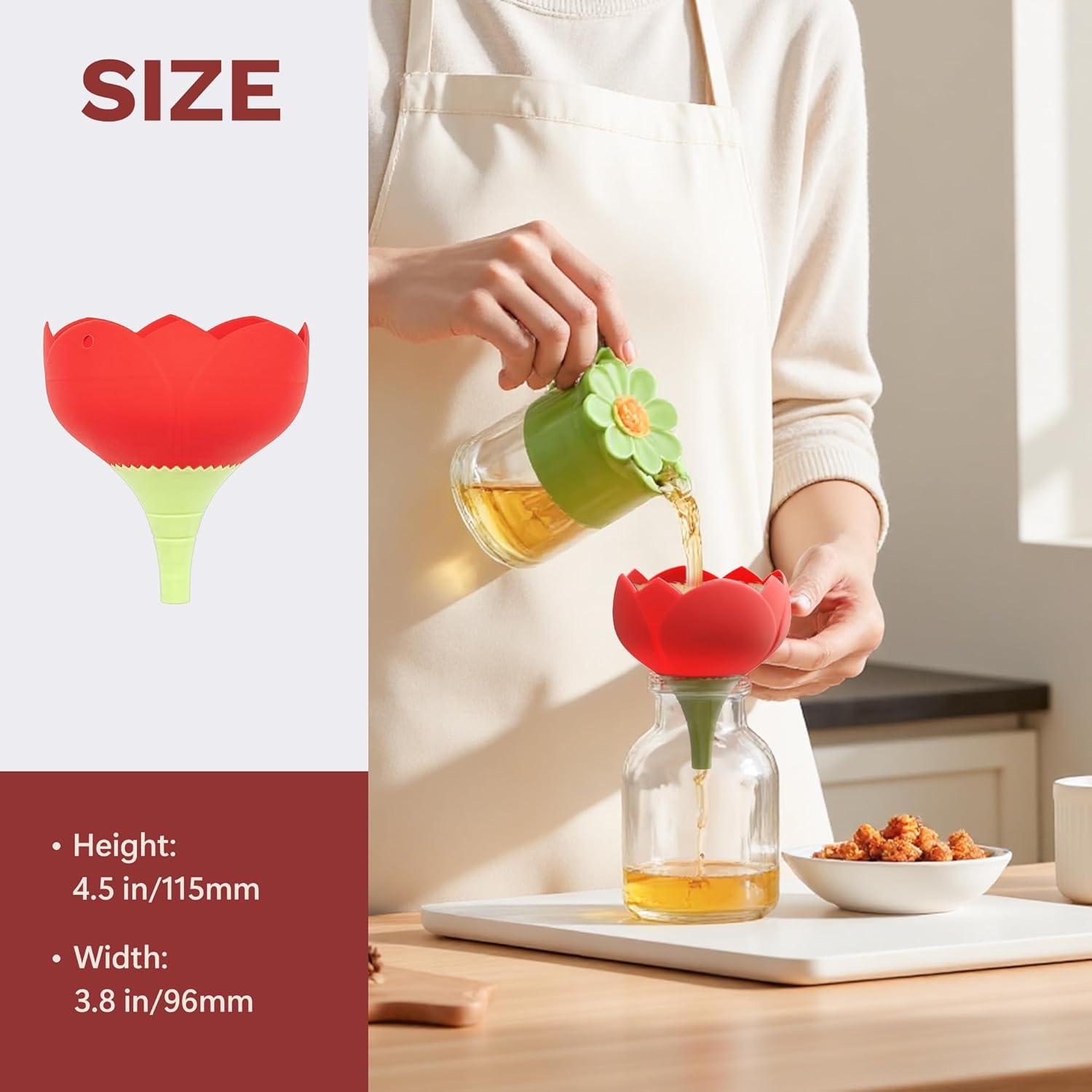 Embudos de Cocina Li & Zhao - 2 Piezas Silicona Rojo/Azul