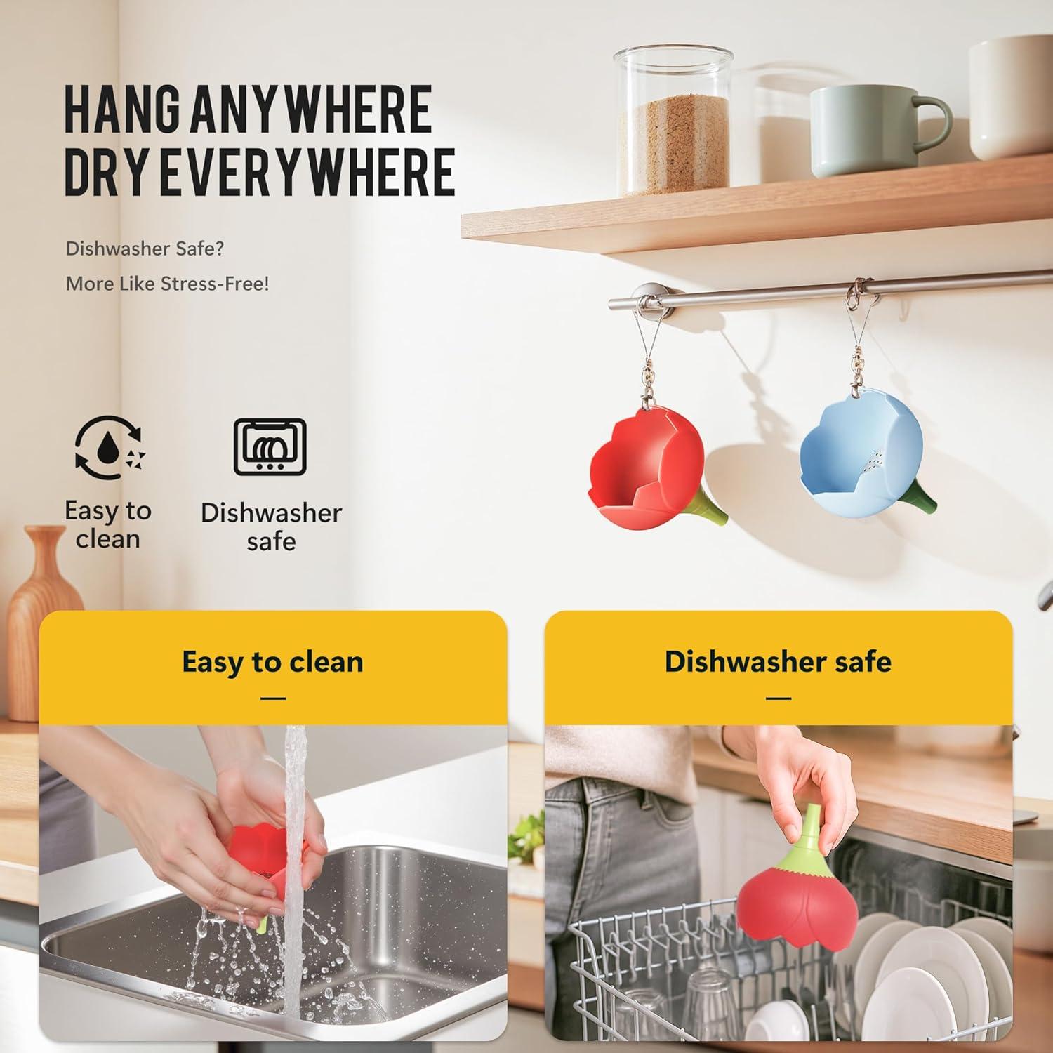 Embudos de Cocina Li & Zhao - 2 Piezas Silicona Rojo/Azul