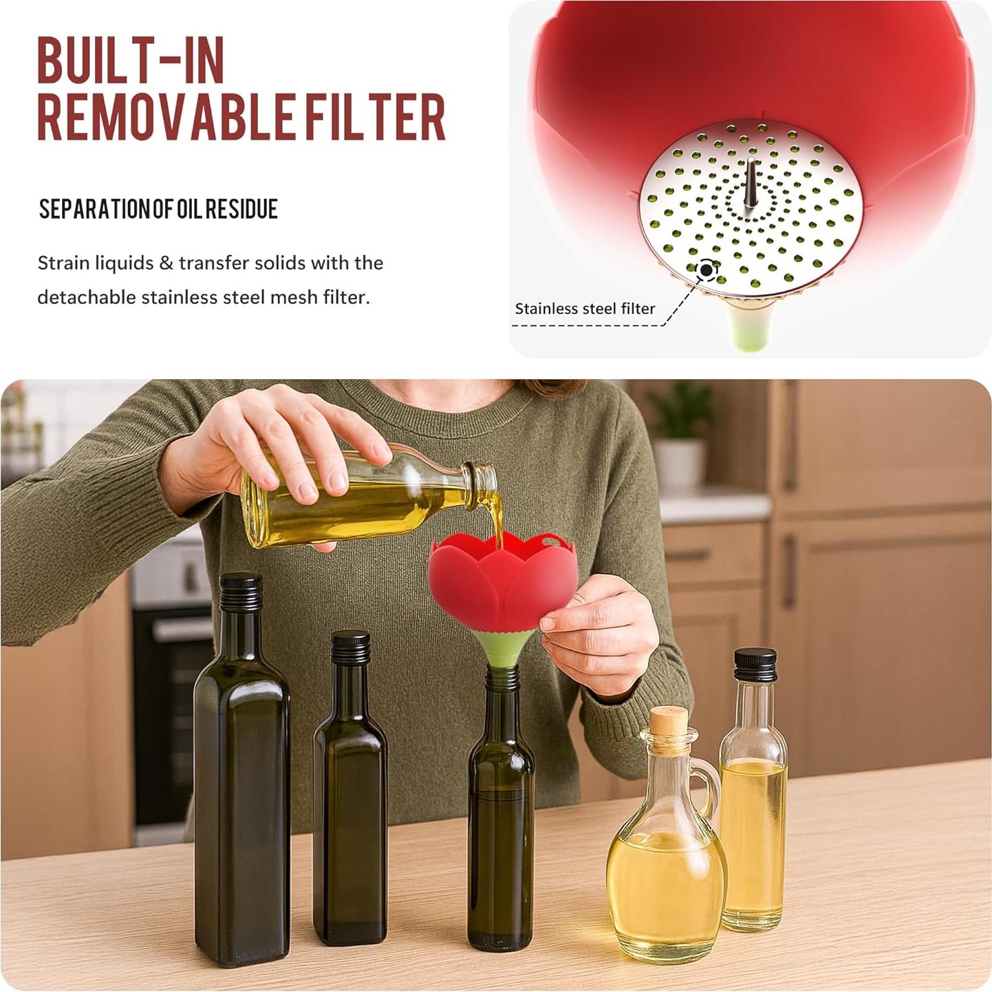 Embudos de Cocina Li & Zhao - 2 Piezas Silicona Rojo/Azul