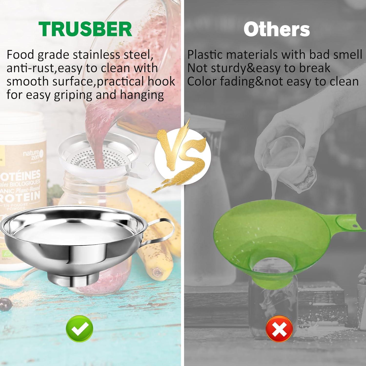 Juego de Embudos de Acero Inoxidable TRUSBER 2 Piezas