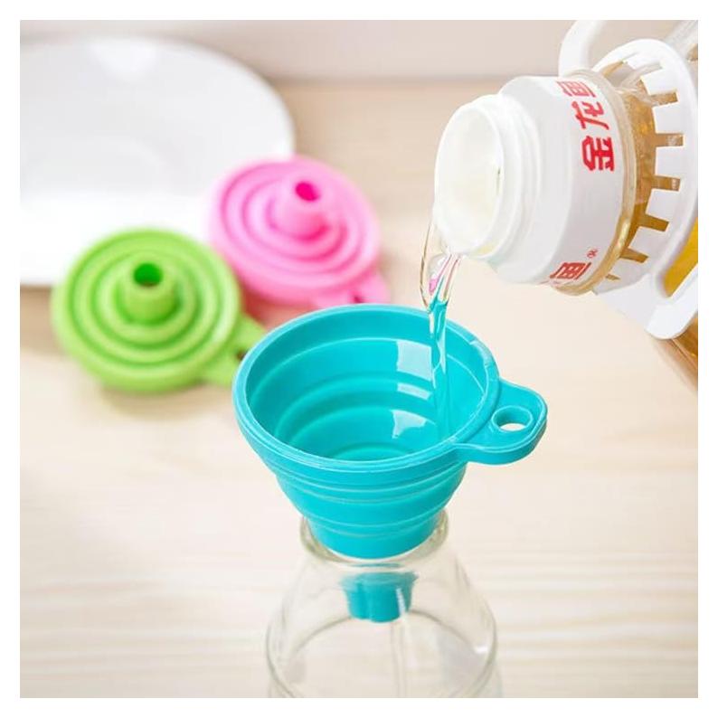 Juego de 3 embudos de silicona colapsables HDTXZYGOOD