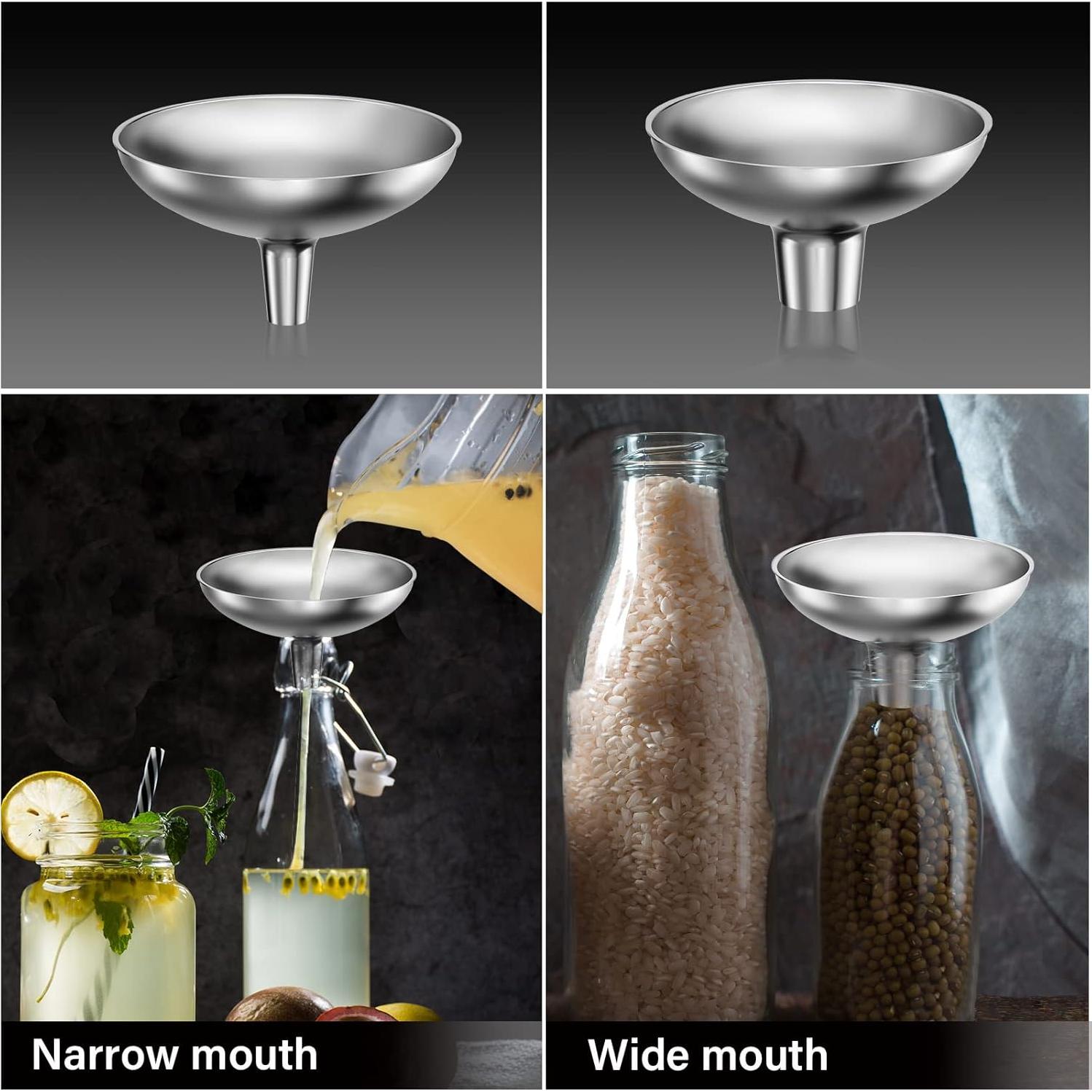 Juego de Embudos de Acero Inoxidable Serinar 2 Tamaños