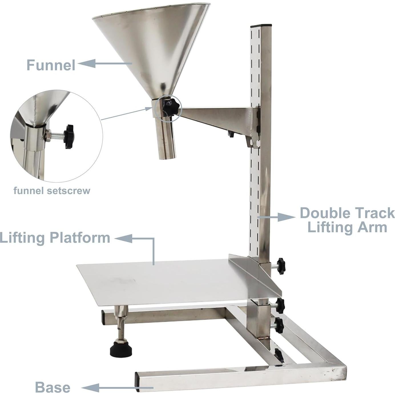 Embudo de Acero Inoxidable TECHTONGDA con Soporte 24,89 cm