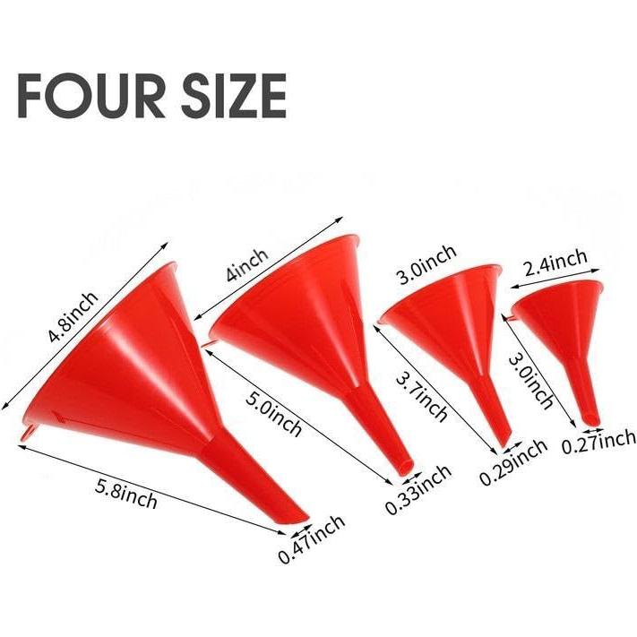 Juego de Embudos de Plástico Nayciiy - 4 Tamaños para Cocina y Taller