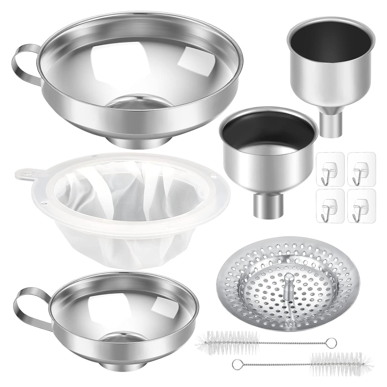 Juego de Embudos de Metal Gejoy 12 Pcs Acero Inoxidable