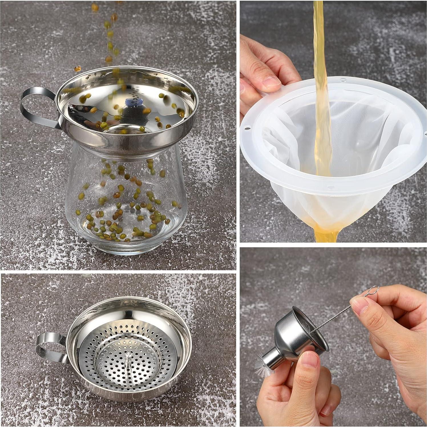 Juego de Embudos de Metal Gejoy 12 Pcs Acero Inoxidable