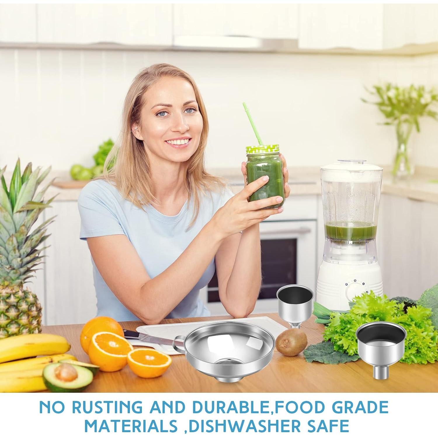 Juego de Embudos de Metal Gejoy 12 Pcs Acero Inoxidable