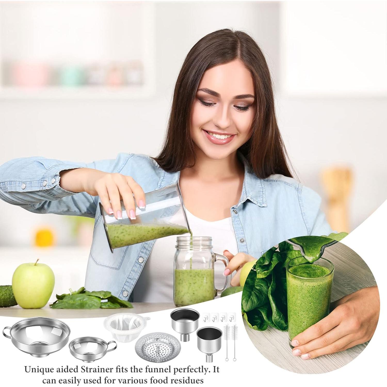 Juego de Embudos de Metal Gejoy 12 Pcs Acero Inoxidable