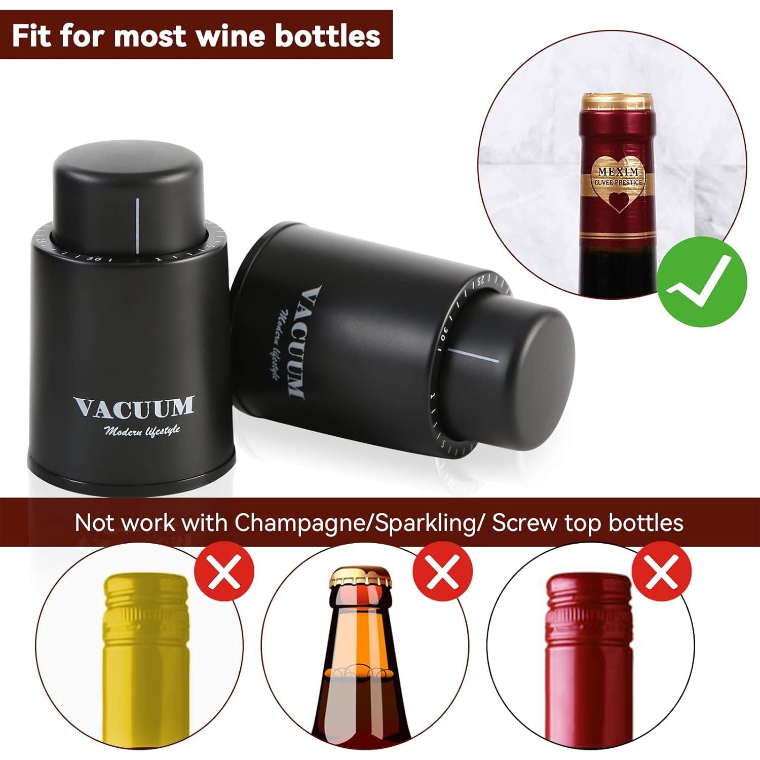 2 Tapones de Vacío para Botellas de Vino Sunwuun - Conservador Reutilizable