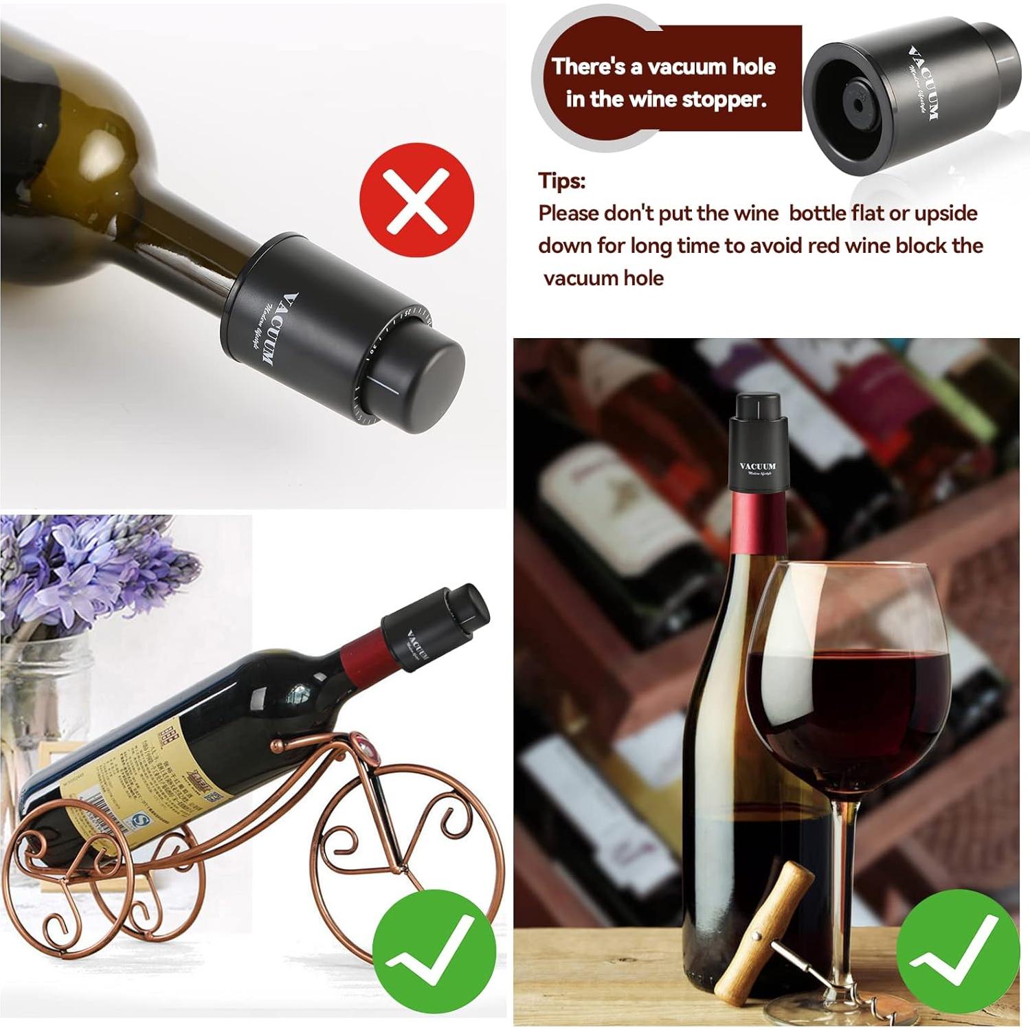 2 Tapones de Vacío para Botellas de Vino Sunwuun - Conservador Reutilizable