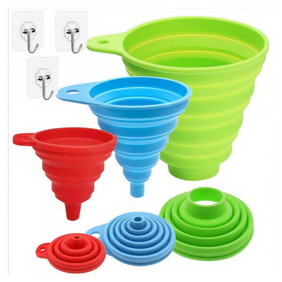 Juego de 3 Embudos de Cocina JQSAOKEYU Silicona Grado Alimenticio