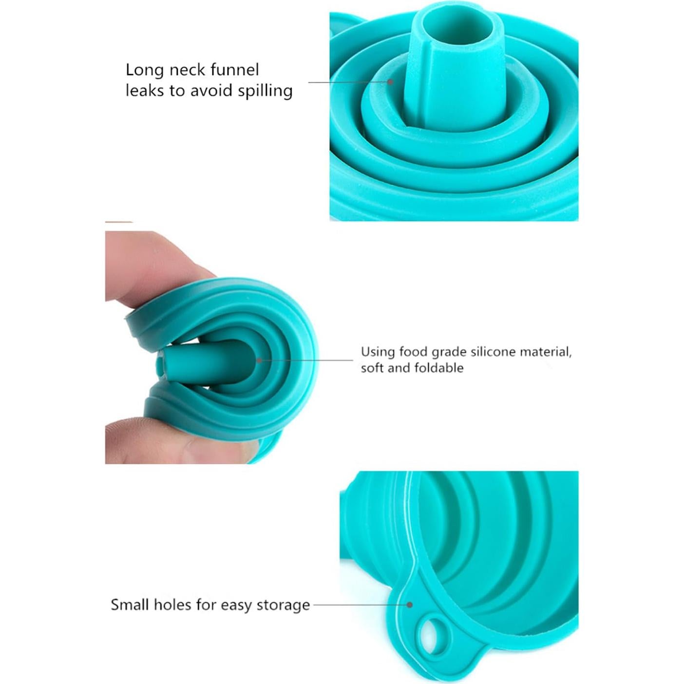 Juego de 3 Embudos de Cocina JQSAOKEYU Silicona Grado Alimenticio