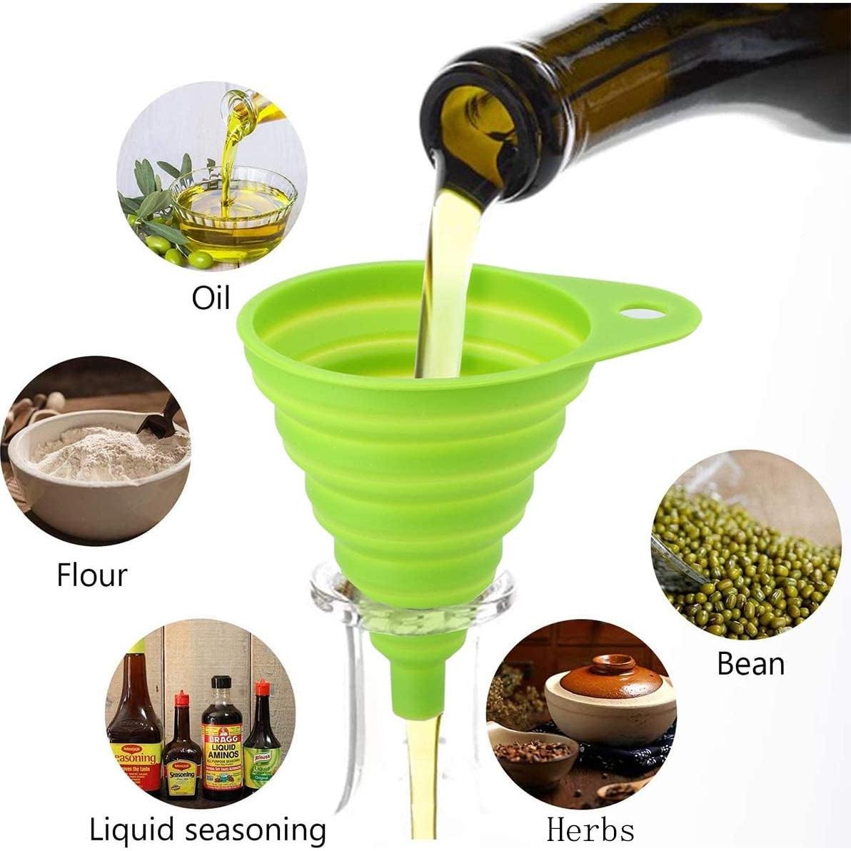 Juego de 3 Embudos de Cocina JQSAOKEYU Silicona Grado Alimenticio