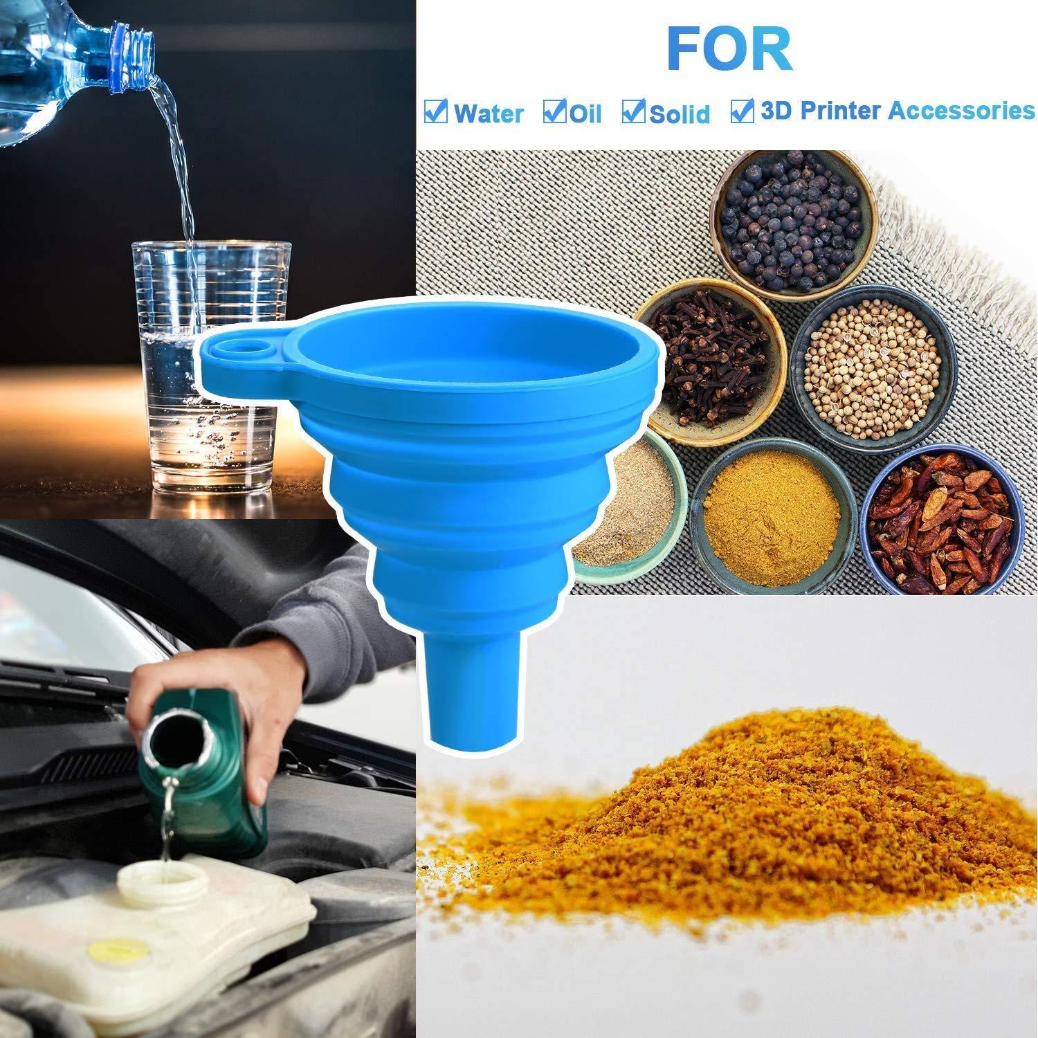 Juego de 3 Embudos de Cocina JQSAOKEYU Silicona Grado Alimenticio