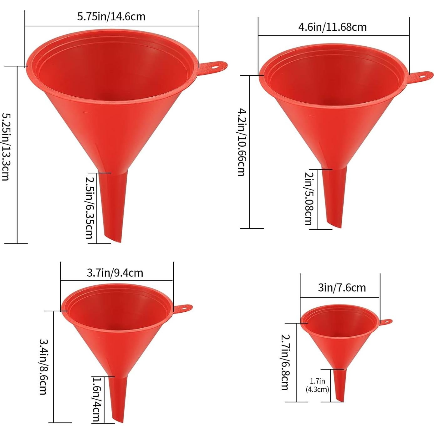 Juego de 8 Embudos de Plástico XhjzgcTech para Llenar
