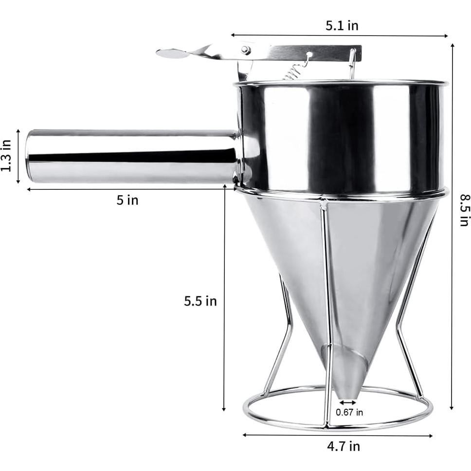 Dispensador de Masa de Pancakes MyLifeUNIT Acero Inoxidable 1200ml