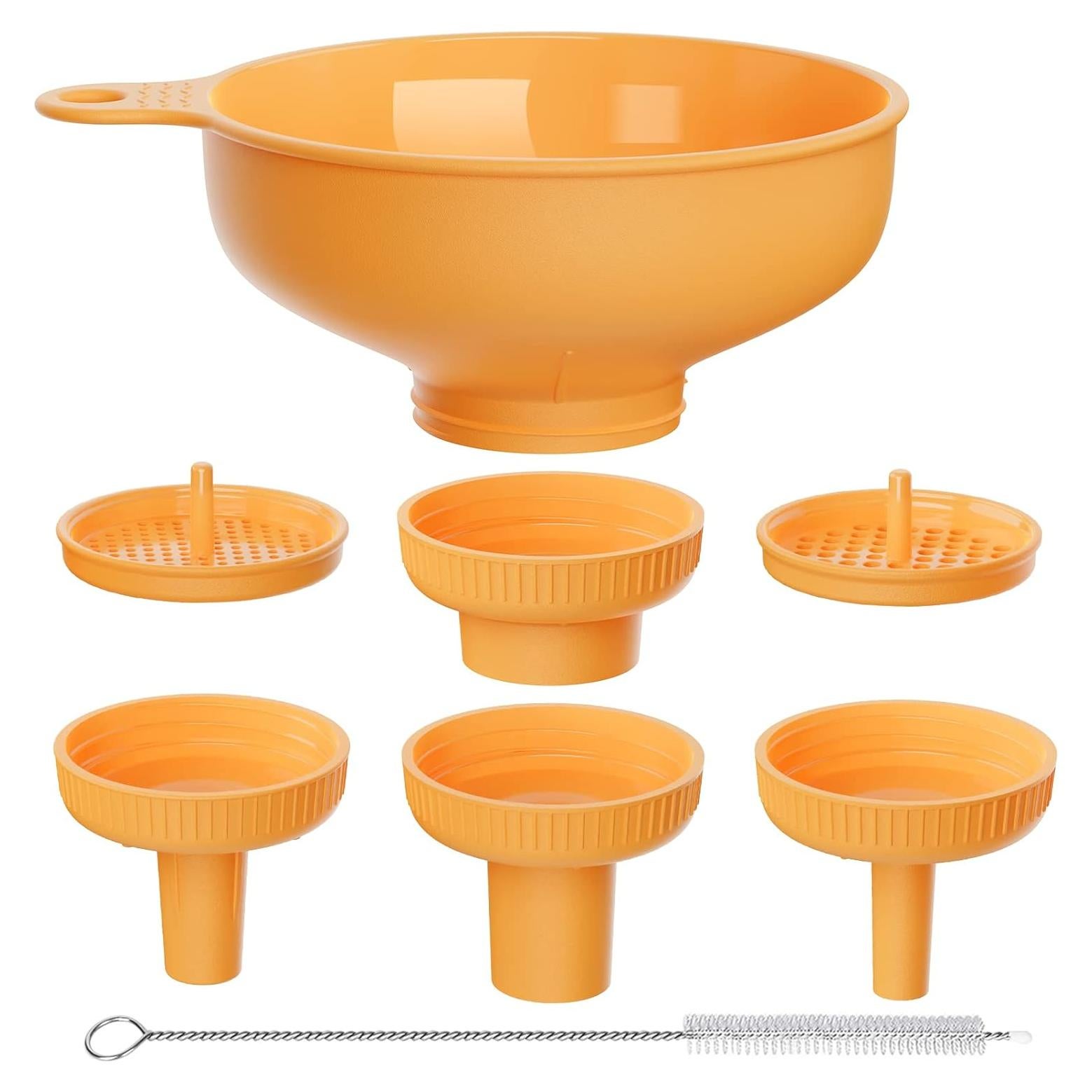 Embudo Versátil Pisol con 5 Picos y 2 Coladores Naranja